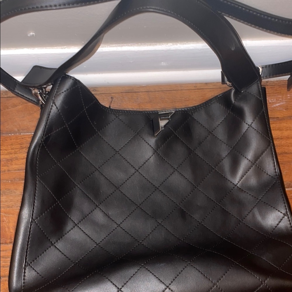 Black Quilted Leather Shoulder Bag
